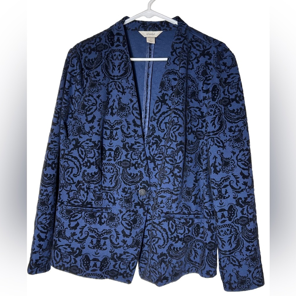 CJ‎ Banks Navy and Black Textured Jacket